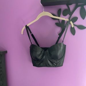 Victoria’s Secret faux black leather corset top